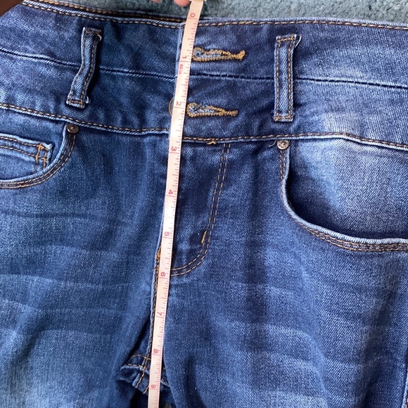 ‼️SOLD Wax Jean Butt I Love You Dark Blue Denim High Waisted Skinny Jeans Size 3 - Picture 10 of 12